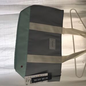 NWT State bag in grey and turquoise.